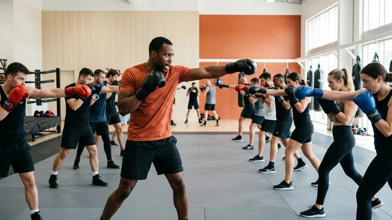 Aula em Grupo de Boxe Tradicional